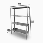 Estante 4 Niveles Acero inox