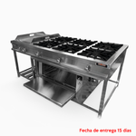 Cocina de 6 Hornillas + Plancha y Horno