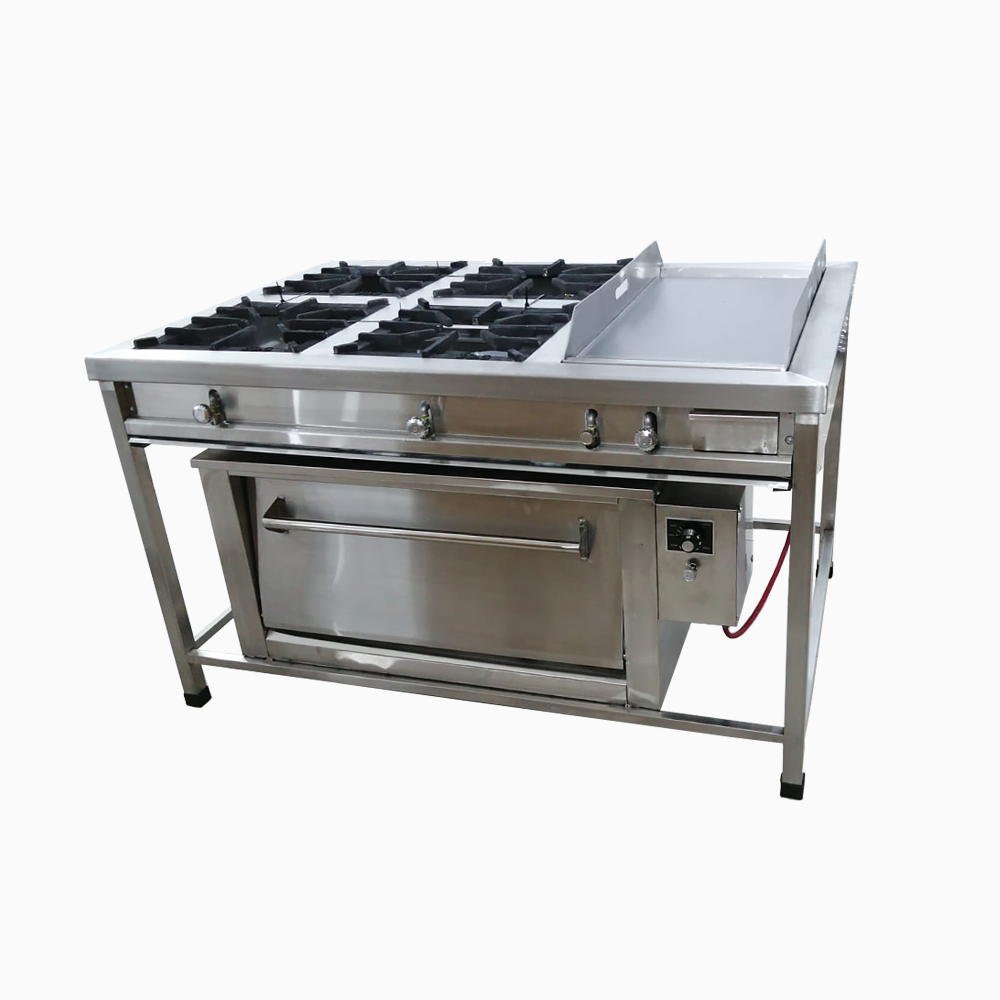 Parrilla Hornilla Dos Quemadores Plancha Acero Inox