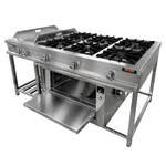 Cocina de 6 Hornillas + Plancha y Horno