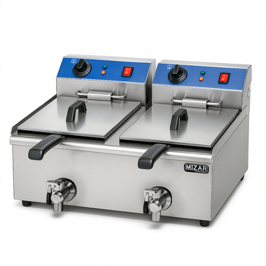 Freidora Eléctrica Automática De Mesa Con 2 Canastillas - 36Lt