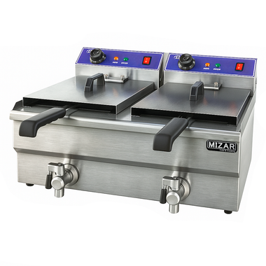 Freidora Eléctrica Automática De Mesa Con 2 Canastillas - 26Lt
