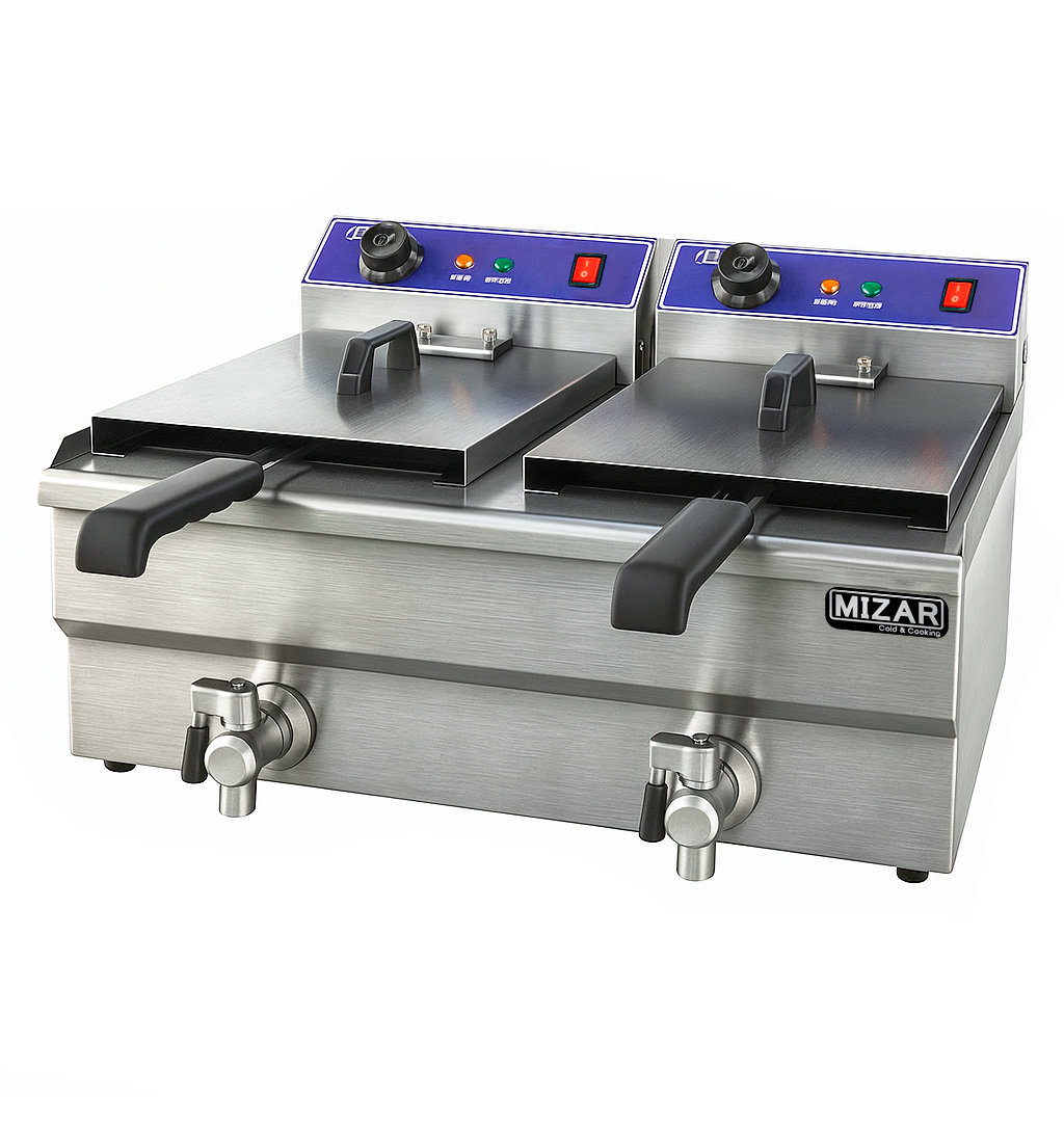 Freidora Eléctrica Automática De Mesa Con 2 Canastillas - 26Lt