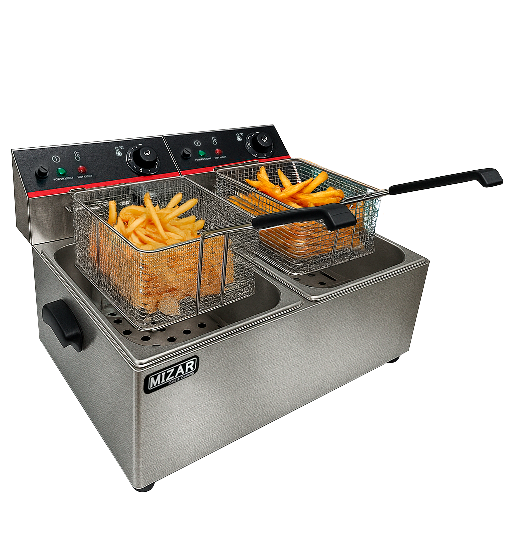 Freidora Eléctrica Automática De Mesa Con 2 Canastillas