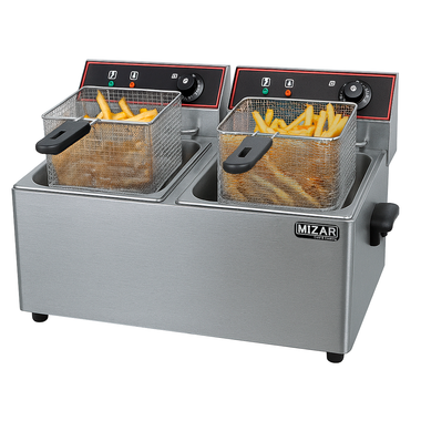 Freidora Eléctrica Automática De Mesa 2 Canastillas 16Lt ( HEF-8L-2 )