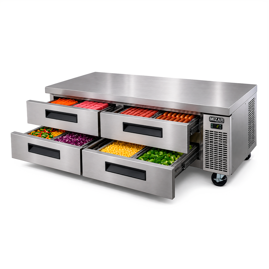 Mesa Fría Chef Base Con 4 Cajones - MR-CB1320-4D
